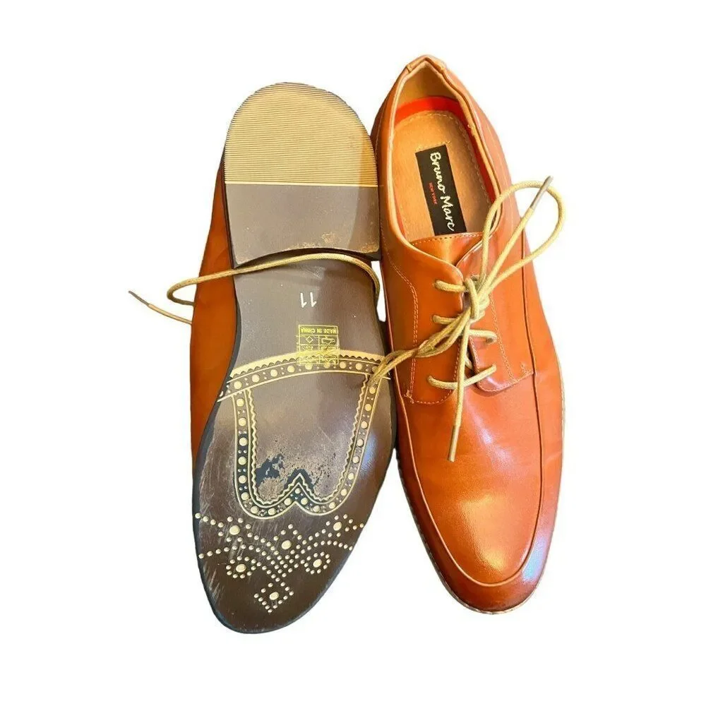 Bruno Marc New York Prime 1 Lace Up Brown Leather Lined Men's Oxford‎ Shoe